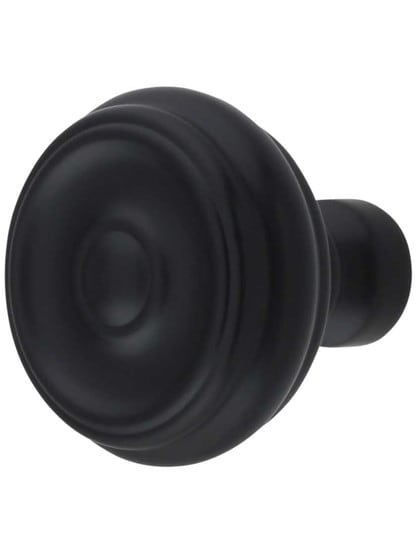 Brixton Button Cabinet Knob - 1 1/4 inch Diameter in Flat Black.